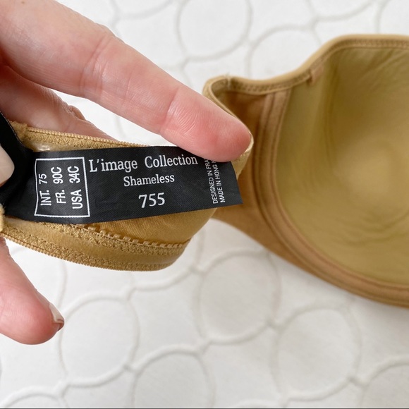 Le Mystere L’Image Collection Strapless Shameless Push-up Nude Bra 34C - Picture 8 of 8